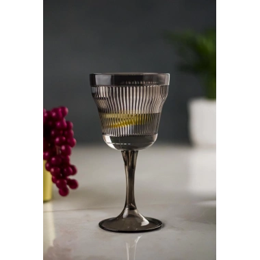 Akrilik Füme 6lı Kadeh & Su Meşrubat Kahve Yanı Bardağı 300 ml ( Cam Değildir )