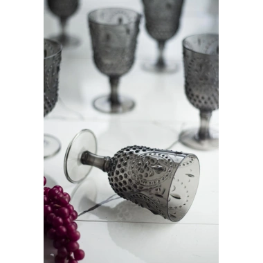 Akrilik Füme 6lı Kadeh & Su Meşrubat Kahve Yanı Bardağı 450 ml ( Cam Değildir )