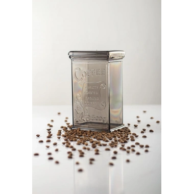 Akrilik Füme Şeker Kahve Çay Kavanozu 500 Ml (Vakum Kapak )