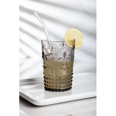 Akrilik Füme Tekli Kısa Bardak & Su Meşrubat Kahve Yanı Bardağı 400 ml ( Cam Değildir )