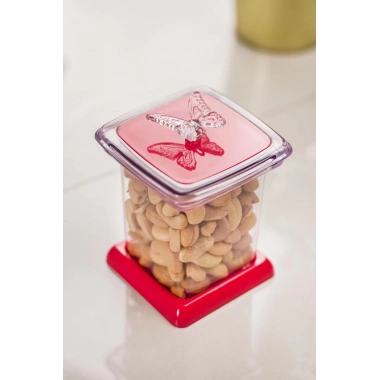 Akrilik Fuşya 12 Li Baharat Kavanozu & Baharatlık & Baharatlık Seti 200 ML ( CAM DEĞİLDİR )