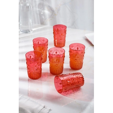 Akrilik Kırmızı Tekli Kısa Bardak & Su Meşrubat Kahve Yanı Bardağı 400 ml ( Cam Değildir )