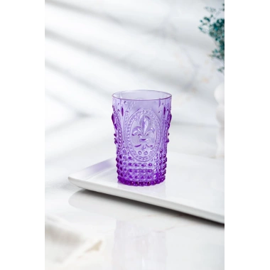 Akrilik Mor 6lı Kısa Bardak & Su Meşrubat Kahve Yanı Bardağı 400 ml ( Cam Değildir )