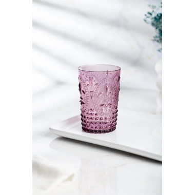 Akrilik Mürdüm 6lı Kısa Bardak & Su Meşrubat Kahve Yanı Bardağı 400 ml ( Cam Değildir )