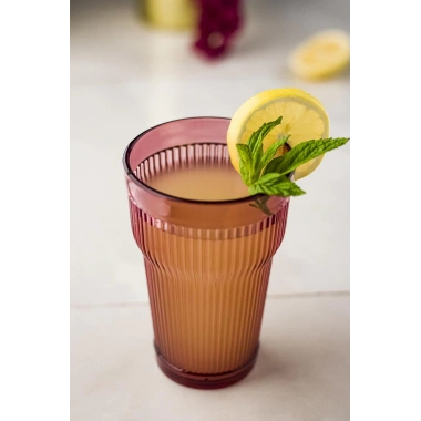 Akrilik Mürdüm 6lı Uzun Bardak & Su Meşrubat Bardağı 400 ml ( Cam Değildir )