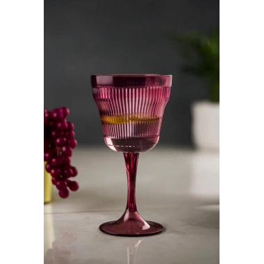 Akrilik Mürdüm Tekli Kadeh & Su Meşrubat Kahve Yanı Bardağı 300 ml ( Cam Değildir )