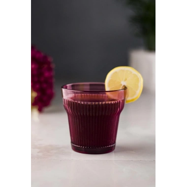 Akrilik Mürdüm Tekli Kısa Bardak & Su Meşrubat Kahve Yanı Bardağı 300 ml ( Cam Değildir )