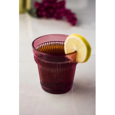 Akrilik Mürdüm Tekli Kısa Bardak & Su Meşrubat Kahve Yanı Bardağı 300 ml ( Cam Değildir )