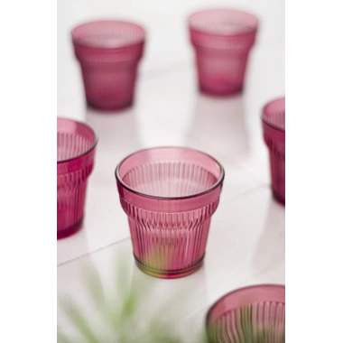 Akrilik Mürdüm Tekli Kısa Bardak & Su Meşrubat Kahve Yanı Bardağı 300 ml ( Cam Değildir )