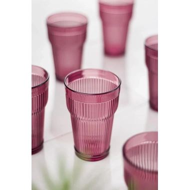 Akrilik Mürdüm Tekli Uzun Bardak & Su Meşrubat Bardağı 400 ml ( Cam Değildir )