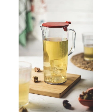 Akrilik Ölçekli 1 Lt Sürahi & Ölçü Kabı (Buzdolabı Kapak Rafına Sığar)