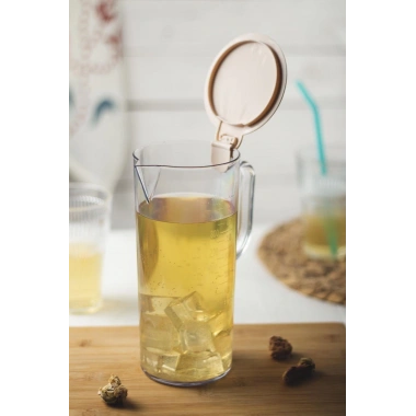 Akrilik Ölçekli 1 Lt Sürahi & Ölçü Kabı (Buzdolabı Kapak Rafına Sığar)