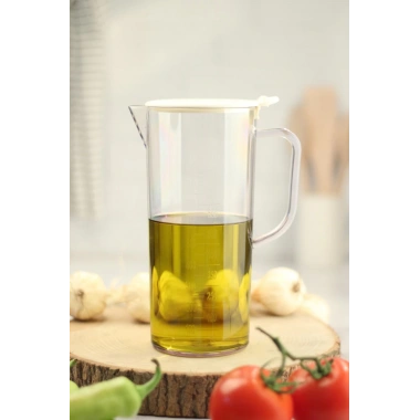 Akrilik Ölçekli Şeffaf 1 LT Yağlık & Yağdanlık & Ölçü Kabı ( Cam Değildir )