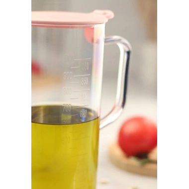 Akrilik Ölçekli Şeffaf 1 LT Yağlık & Yağdanlık & Ölçü Kabı ( Cam Değildir )