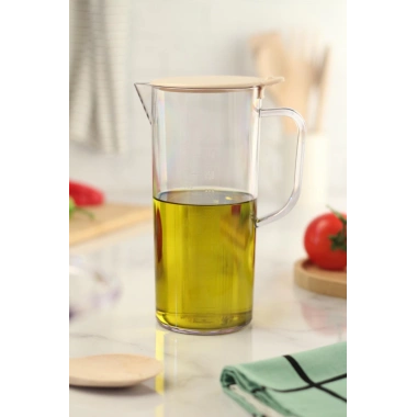 Akrilik Ölçekli Şeffaf 1 LT Yağlık & Yağdanlık & Ölçü Kabı ( Cam Değildir )