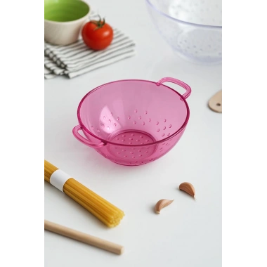 Akrilik Pembe Mini Pirinç Süzgeçi & Bakliyat Süzgeçi (3 SU BARDAĞI ÖLÇÜLÜ)