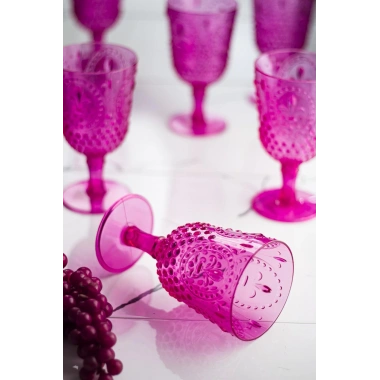 Akrilik Pembe Tekli Kadeh & Su Meşrubat Kahve Yanı Bardağı 450 ml ( Cam Değildir )