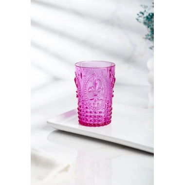 Akrilik Pembe Tekli Kısa Bardak & Su Meşrubat Kahve Yanı Bardağı 400 ml ( Cam Değildir )