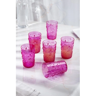 Akrilik Pembe Tekli Kısa Bardak & Su Meşrubat Kahve Yanı Bardağı 400 ml ( Cam Değildir )