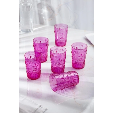 Akrilik Pembe Tekli Kısa Bardak & Su Meşrubat Kahve Yanı Bardağı 400 ml ( Cam Değildir )