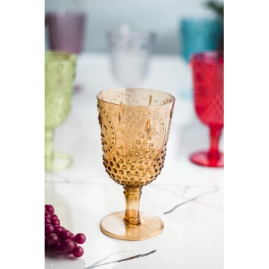 Akrilik Renkli 6lı Kadeh & Su Meşrubat Kahve Yanı Bardağı 450 ml ( Cam Değildir )