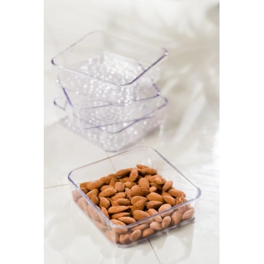 Akrilik Şeffaf 4lü Tek Kapaklı Kahvaltılık & Sunumluk-2065-1