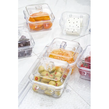 Akrilik Şeffaf 6’lı Kapaklı Kahvaltılık Kahvaltı Seti & Saklama Kabı (Cam Değildir)