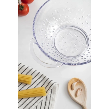 Akrilik Şeffaf Makarna Süzgeçi & Sebze Meyve Süzgeçi
