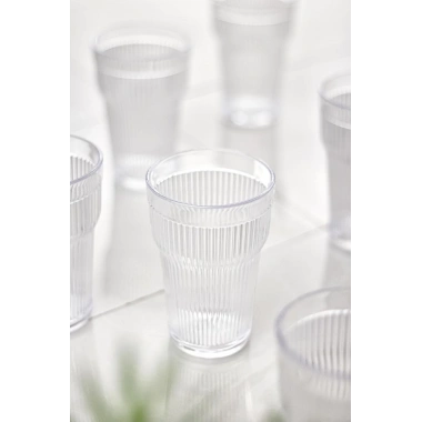 Akrilik Şeffaf Tekli Uzun Bardak & Su Meşrubat Bardağı 400 ml ( Cam Değildir )