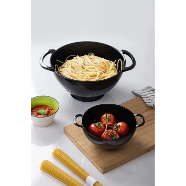 Akrilik Siyah 2 Li Süzgeç Seti ( Makarna & Pirinç Süzgeci )