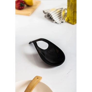 Akrilik Siyah Tezgah Üstü Kirli Kaşıklık & Kepçe Altlığı