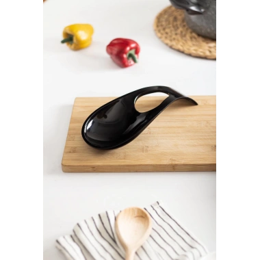 Akrilik Siyah Tezgah Üstü Kirli Kaşıklık & Kepçe Altlığı