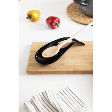 Akrilik Siyah Tezgah Üstü Kirli Kaşıklık & Kepçe Altlığı