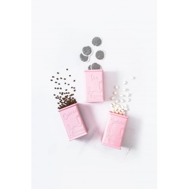 Akrilik Soft Pembe Şeker Kahve Çay Kavanozu 500 Ml (Vakum Kapak )