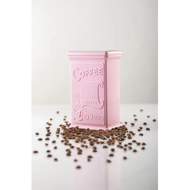 Akrilik Soft Pembe Şeker Kahve Çay Kavanozu 500 Ml (Vakum Kapak )