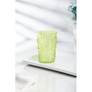 Akrilik Yeşil 6lı Kısa Bardak & Su Meşrubat Kahve Yanı Bardağı 400 ml ( Cam Değildir )