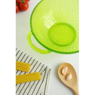 Akrilik Yeşil Makarna Süzgeçi & Sebze Meyve Süzgeçi