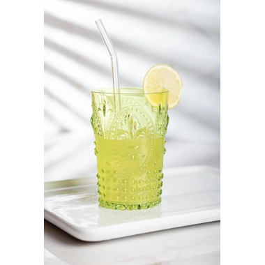 Akrilik Yeşil Tekli Kısa Bardak & Su Meşrubat Kahve Yanı Bardağı 400 ml ( Cam Değildir )