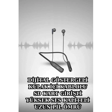 Alarm ve Titreşim Özellikli Akıllı Saat ve Mikrofonlu Kablolu Bluetooth Kulaklık 60 Saat