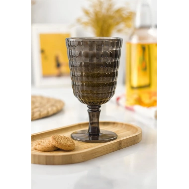 Allegra Füme 6’lı Kadeh Bardak Seti 750 ml Akrilik Malzeme - Cam Değildir Kırılmaya Dayanıklı