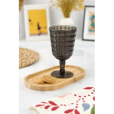 Allegra Füme Kadeh Bardak - 450 ml Tekli Akrilik Malzeme - Cam Değildir Kırılmaya Dayanıklı