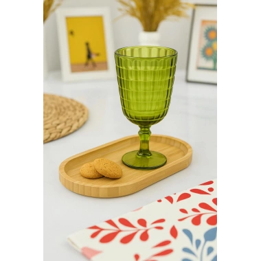 Allegra Koyu Yeşil Kadeh Bardak - 450 ml Tekli Akrilik Malzeme - Cam Değildir Kırılmaya Dayanıklı