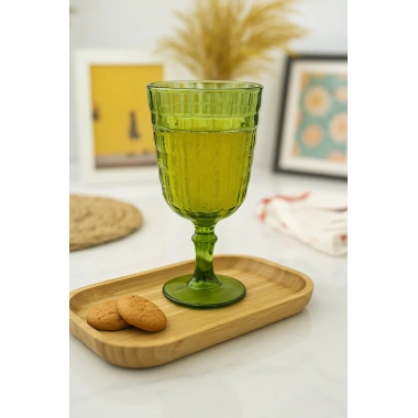 Allegra Koyu Yeşil Kadeh Bardak - 450 ml Tekli Akrilik Malzeme - Cam Değildir Kırılmaya Dayanıklı