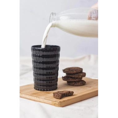 Allegra Siyah Akrilik Bardak 6lı Set | 400 ml | Su, Meşrubat, Sunum ve Kahve Yanı İçin | Cam Değildir | Kırılmaya Dayanıklı