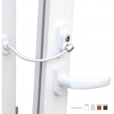 Anahtarlı Halatlı Pvc Kapı Pencere Emniyet Kilidi (5468)