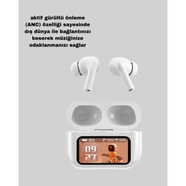 ANC Bluetooth Kulaklık – Dokunmatik, Powerbank Kutulu, Akıllı Sensörlü