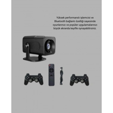 Android Projeksiyon Game Box – 1280x720p HD Çözünürlük, Bluetooth,HDMI ve USB Girişli