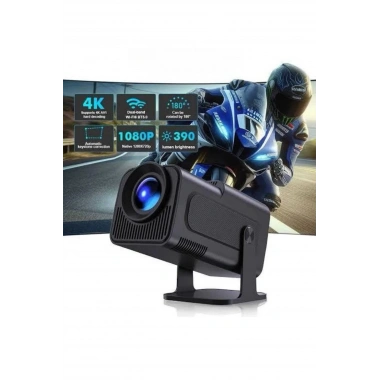 Android Projeksiyon Siyah Taşınabilir Sinema Projektörü 4k 1080p Ev Sineması Bluetooth