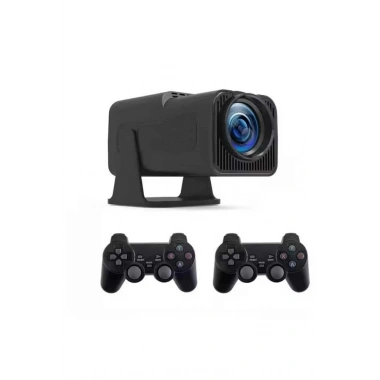 Android Projeksiyon Siyah Taşınabilir Sinema Projektörü 4k 1080p Ev Sineması Bluetooth