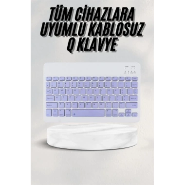 Android ve İOS Uyumlu Bluetooth Kablosuz Türkçe Q Klavye Renkli